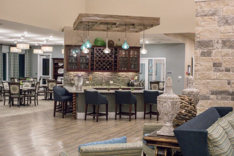 The bar and lounge area