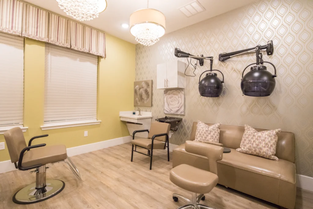 The on-site beauty salon
